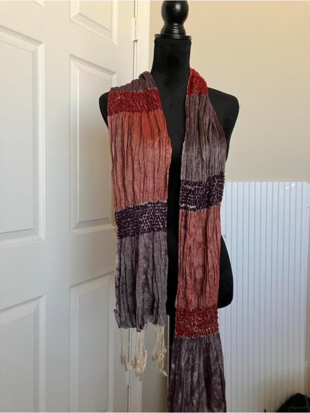 Women’s Multi-Color Crinkled Scarf - Brand Unlabeled